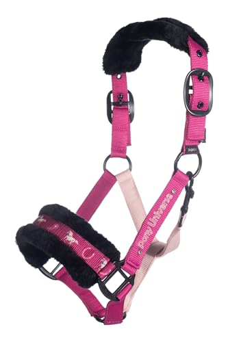 HKM Halfter Pferd -Polly- mit Karabiner & Strasssteinen - Farbe Magenta - Gr. Pony von HKM