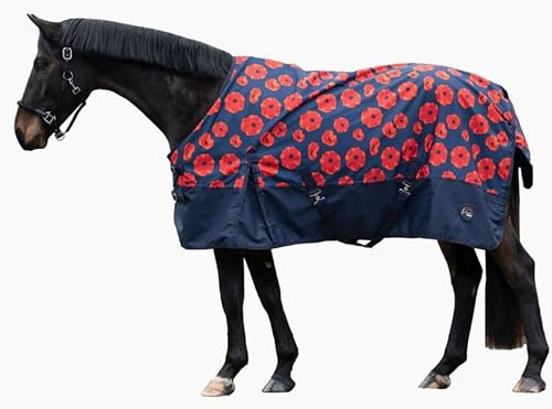 HKM Poppy Weidedecke Regendecke mit Fleece (Flower, 125) von HKM