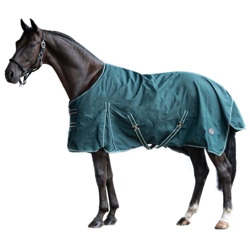 HKM - Outdoor Pferdedecke mit Fleece in dunkelgrün; wasserdichte, Passgenaue & hochwertig verarbeitete Pferde Regendecke, 200 gr Füllung, 135 cm von HKM