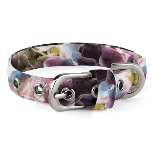 Hundehalsband, Hortensien-Blumen in Vase, bedrucktes Haustierhalsband, verstellbar, geeignet für kleine und mittelgroße Hunde, Katzen von HKMNTGD