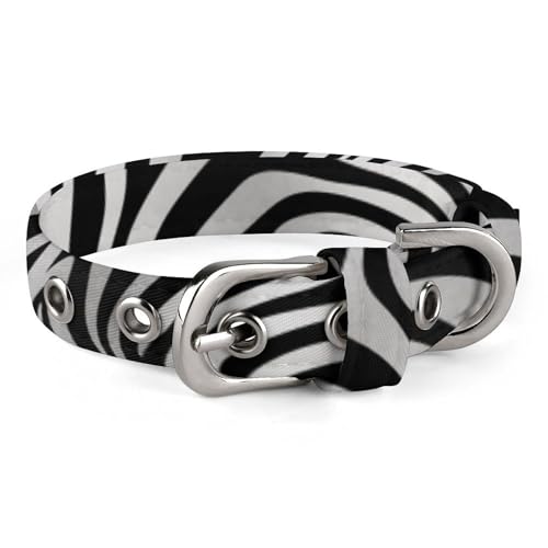 Hundehalsband, Zebra-Druck, verstellbares Haustierhalsband, geeignet für kleine und mittelgroße Hunde, Katzen von HKMNTGD