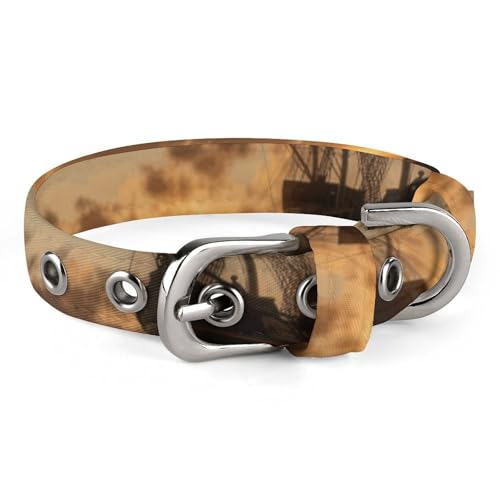 Hundehalsband, bedruckt mit Sonnenuntergang, verstellbares Haustierhalsband, geeignet für kleine und mittelgroße Hunde, Katzen von HKMNTGD