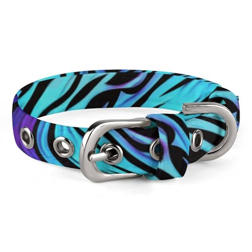 Hundehalsband, violett, blau, grün, Camouflage, Zebrastreifen, bedrucktes Haustierhalsband, verstellbar, geeignet für kleine und mittelgroße Hunde, Katzen von HKMNTGD