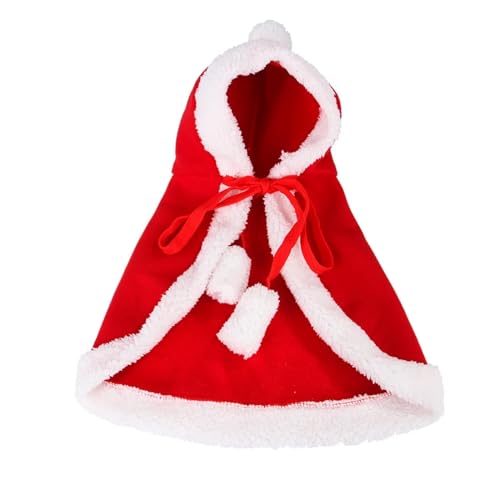 Haustier Weihnachtskleidung Katze Kostüm Weihnachtsmann Cosplay Lustige Verwandelte Katze/Hund Haustier Weihnachtsumhang Dress Up Kleidung Roter Schal Umhang Requisiten Dekor (Farbe: Rot, Größe: M) von HKYBCF