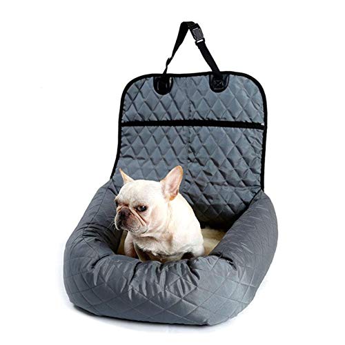 Hundeautositz Hund Autositz Bett Reise Hund Autositze for kleine mittelgroße Hunde Vordere Rückseite Sitz innen/Auto Verwenden Sie Haustier Auto Träger Bettbezug 793 (Color : Grey, Size : L) von HKYBCF