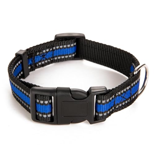 Reflektierendes Hundehalsband, verstellbar, Sicherheits-Nylon-Haustierhalsband von HLIGMINRD