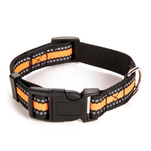 Reflektierendes Hundehalsband, verstellbar, Sicherheits-Nylon-Haustierhalsband von HLIGMINRD