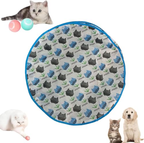 Interactive katzen spielzeug, Katzen Spielteppich, Katzenspielzeug Selbstbeschäftigung Matte Mit Ball, 2 in 1 Simuliertes Jagd Cat Toy, Katzenball Spielmatte für Stimuliert Den Jagdinstinkt (Stil E) von HLMNAKE