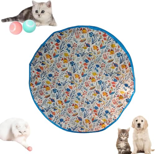 Interactive katzen spielzeug, Katzen Spielteppich, Katzenspielzeug Selbstbeschäftigung Matte Mit Ball, 2 in 1 Simuliertes Jagd Cat Toy, Katzenball Spielmatte für Stimuliert Den Jagdinstinkt (Stil F) von HLMNAKE