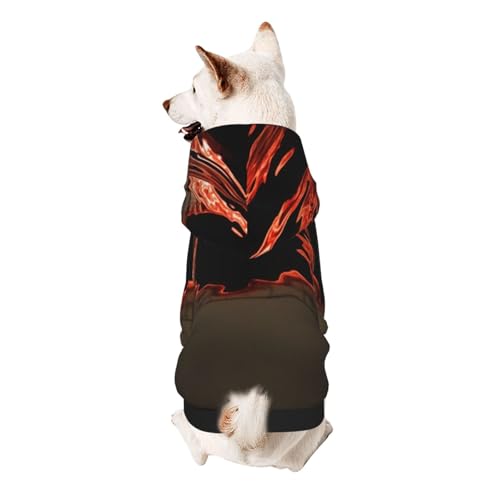 Black Fluid Firelight Reflection Hunde-Kapuzenpullover, weiche und atmungsaktive Haustierkleidung für kleine bis große Hunde, stilvolle und bequeme Hundekleidung von HMBGFW