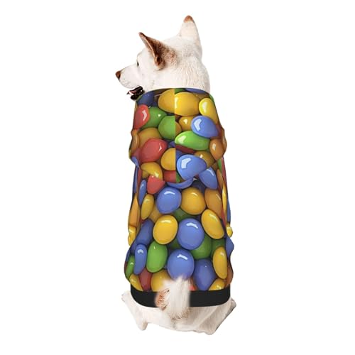 Color Ball Puzzle Hunde-Kapuzenpullover – weiche und atmungsaktive Haustierkleidung für kleine bis große Hunde, stilvolle und bequeme Hundekleidung von HMBGFW