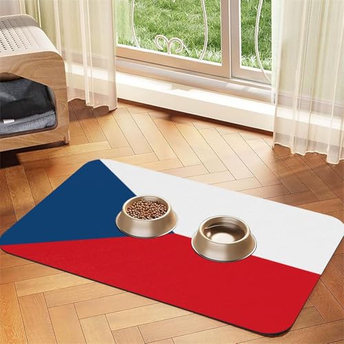 Haustier-Futtermatte mit tschechischer Flagge, wasserdicht und rutschfest, für Hunde und Katzen, keine Flecken, schnell trocknend, Wasserspendermatte für Hunde Haustier-Futtermatte mit tschechischer Flagge, wasserdicht und rutschfest, für Hunde und Katzen, keine Flecken, schnell trocknend, Wasserspendermatte für Hunde von HMBGFW