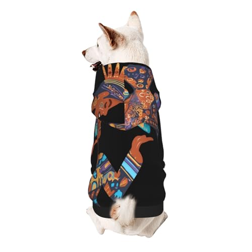 Hunde-Kapuzenpullover "Ancient Maya and Fish", weiche und atmungsaktive Haustierkleidung für kleine bis große Hunde, stilvolle und bequeme Hundekleidung von HMBGFW