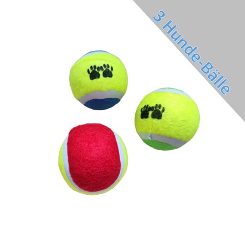 Hundebälle bunt Hundespielzeug Haustier Katze Ball Spielen Hund Tennisball Dog Toys Hundeball Spaß Agility Training Ausdauer auspowern Tennisbälle Ø ~6,5cm Helle Farben gut auffindbar (3 Stück) von HMH
