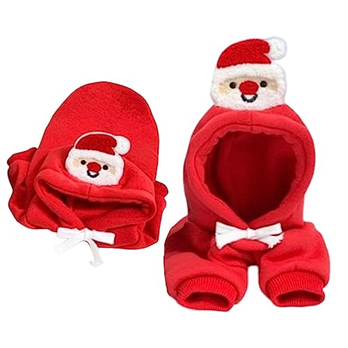 HMLTD 2 Weihnachts-Hunde-Kapuzenpullover,Hunde-Weihnachts-Kapuzenpullover - Warmer Mantel Weihnachtsmann Hundekleidung Welpen Weihnachtsoutfits | Weihnachtskostü für Hunde mit Kapuze, festlich von HMLTD