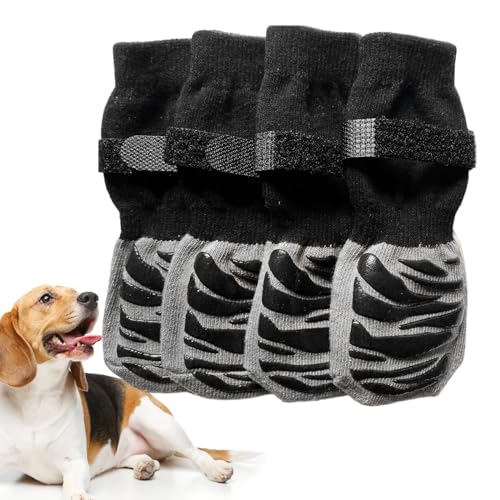 HMLTD Anti-Rutsch-Hundesocken, Krallenschutz, Rutschfester Pfotenschutz, Atmungsaktiver Hundepfotenschutz mit verstellbaren Riemen für kleine Hunde von HMLTD