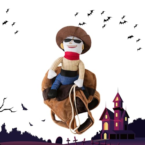 HMLTD Cowboy-Reiter-Hundekostü | Gruselige Halloween-Cosplay-Kleidung für kleine Hunde - Haustierkostümzubehör für Foto-Requisiten, Festivalparade, Halloween-, Halloween-Reise von HMLTD