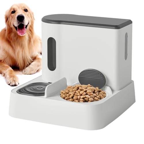 HMLTD Erhöhte Futternäpfe für Katzen,Automatischer Futter- und Wasserspender für Hunde und Katzen - 1000 ml automatischer Katzenfutterspender, Trockenfutterspender, automatischer Katzenfutterspender von HMLTD