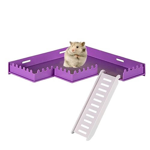 HMLTD Hamsterkäfig-Plattform - PVC-Käfig-Spielplatzständer für Hamster,Lebensraum-Zierplattform für Eichhörnchen, Hamster, Streifenhörnchen, Igel, Rennmäuse, Chinchillas, Papageien von HMLTD