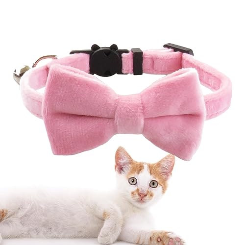 HMLTD Haustierhalsband mit Glocke,Verstellbares Katzenhalsband mit Abnehmbarer Glocke - Hundebekleidungszubehör Schöne Halsbänder für Zuhause, Hochzeit, Spaziergang, Reisen, Fotografie von HMLTD