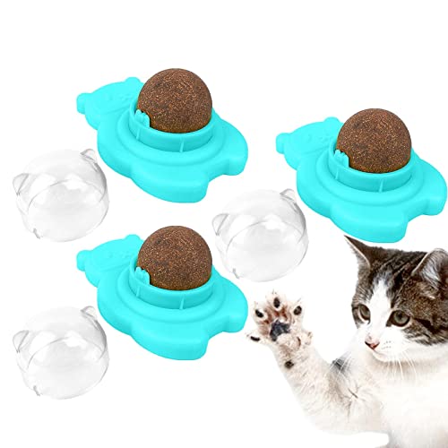 HMLTD Katzenminze-Leckereien-Bällchen | 3 Stück Roller Mint Cat Zähneknirschen - Katzenspielzeug, Katzenzubehör für Möbel, Boden, Fenster, Tischbeine von HMLTD