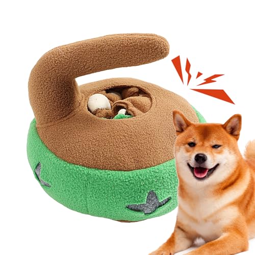 HMLTD Plüsch-Hundespielzeug, Slow Feeder für Hunde, Curling Shape Sniff Toys Leckerli-Spender für Hunde, Hundefutter-Puzzle-Futterspender, Haustier-Leckerli-Spender von HMLTD