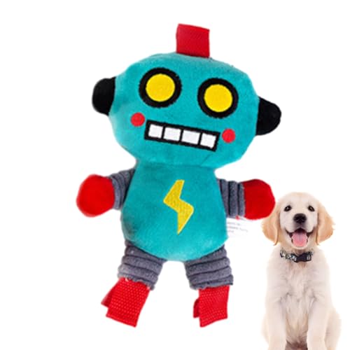 HMLTD Quietschendes Haustierspielzeug, Kauspielzeug für Hunde, Plüsch-Quietschspielzeug für Hunde, Roboter-Plüsch-Kauspielzeug, Plüsch-Hundespielzeug für Katzen, kleine mittelgroße Hunde und Welpen von HMLTD