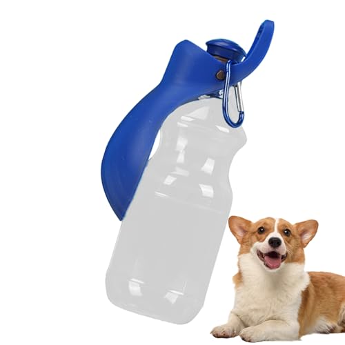HMLTD Reise-Wassernapf für Hunde, Hunde-Wasserflaschenspender, Tragbarer Wasserspender für Haustiere mit Faltbarer Trinkschale, Auslaufsichere 450-ml-Hundewasserflasche für Outdoor-Wanderungen und von HMLTD