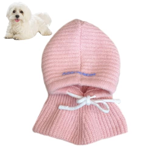 HMLTD Wintermütze für kleine Hunde,Häkelmütze für Hunde, Niedliche Hundehalsbandmütze, Winter-Hundemütze, gestrickter Schlauchschal, Kopfbedeckung, Hals-Ohrenwärmer, gehäkelter Schlauchschal, lustige von HMLTD