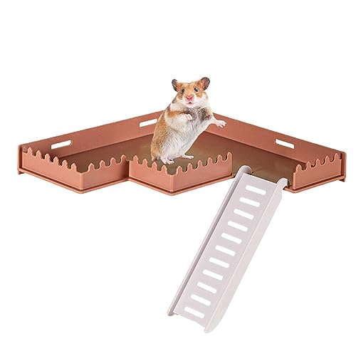 Hamsterkäfig-Plattform - Kletterleiterkäfig-Spielplatz für Hamster,Kletterndes Kauspielzeug für Igel, Hamster, Streifenhörnchen, Eichhörnchen, Rennmäuse, Papageien, Chinchillas Hmltd von HMLTD