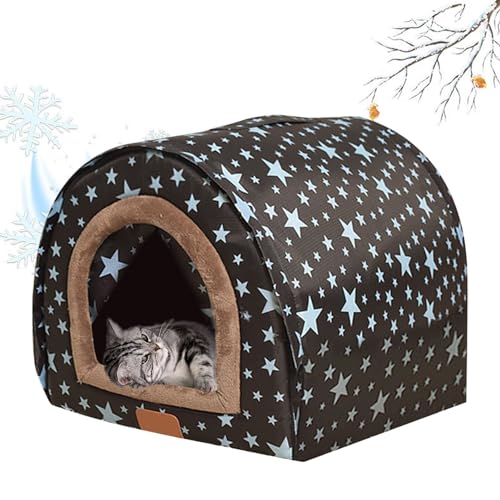 Indoor-Hundehütte mit Tür - Winter-Hundehütte | Winter-Hundehütte mit Flexibler Stofftür, abnehmbare, waschbare Hundehütte für den Außenbereich Hmltd von HMLTD