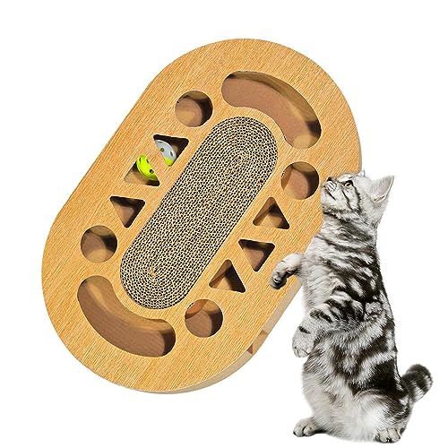 Katzenkratzer aus Pappe, Spielbox aus Wellpappe für Wohnungskatzen, Kratzbaum, Wellpappe, Spielbox mit Mehreren Formen, um Katzen gesund zu halten Hmltd von HMLTD