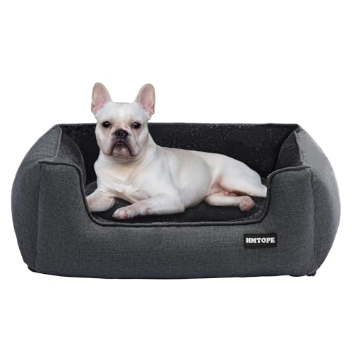 HMTOPE Hundebett, Hundesofa, Hundekissen, Hundekörbchen Abnehmbar und waschbar, Dunkelgrau, 76 x 61 x 23 cm von HMTOPE