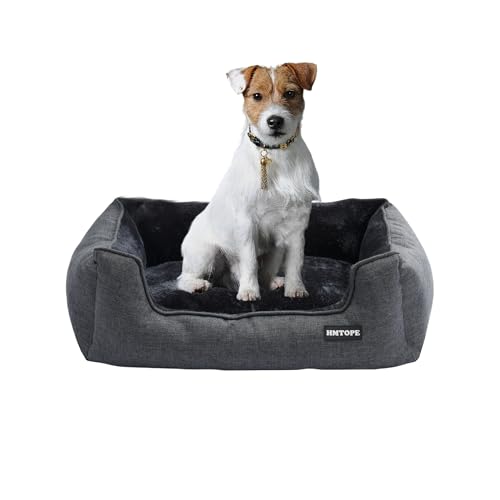 HMTOPE Hundebett, Hundesofa, Hundekissen, Hundekörbchen Abnehmbar und waschbar, Dunkelgrau, 76 x 61 x 23 cm von HMTOPE