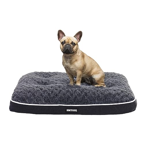 HMTOPE Orthopädisches Hundebett, Hundematte im Doppelstock-Design, Waschbar Hundekissen, Abnehmbar Hundekorb, 76 cm für Kleine Hunde, Dunkelgrau von HMTOPE