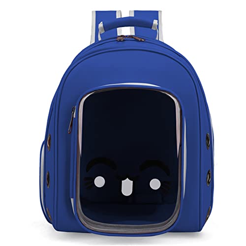 HNDB Katzen-Rucksack, tragbarer Hunde-Reiserucksack, atmungsaktiver, niedlicher Haustier-Rucksack für Welpen, Katzen, Rucksack für Reisen, Wandern, Einkaufen im Freien (Dark Blue) von HNDB