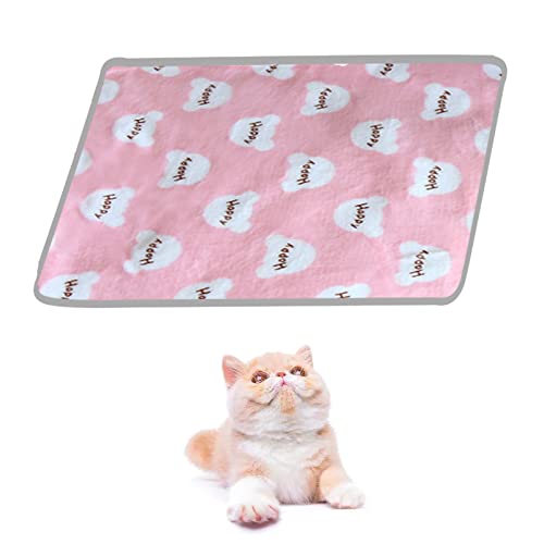 Warme Katze Flanell Decke Hund, Winter Weiches Fleece Haustiere Bett Matte Waschbar Für Kleine Mittlere Große Welpen Hunde Katzen Kaninchen Schlafen Sofa Abdeckung Haustier Zubehör (M,Pink) von HNDB