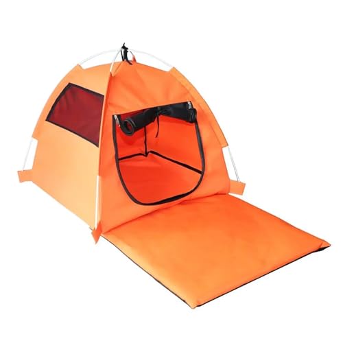 Tipi Zelt für Haustiere Haustier Hund Katze Zelt Wasserdichtes Oxford Tuch Tragbares Ganzjahresbett Outdoor Zwinger Blau Orange (Color : Orange) von HNEJA