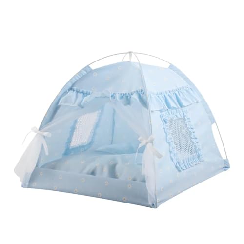 Tipi Zelt für Haustiere Haustier Hund Zelt Haus Blumen Druck Geschlossenen Katze Zelt Bett Innen Klapp Tragbare Komfortable Kätzchen Bett Zwinger for Kleine Haustiere (Color : E, Size : L) von HNEJA