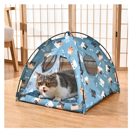 Tipi Zelt für Haustiere Haustier Hund Zelt Haus Blumen Druck Geschlossenen Katze Zelt Bett Innen Klapp Tragbare Komfortable Kätzchen Bett Zwinger for Kleine Haustiere (Color : J, Size : S) von HNEJA