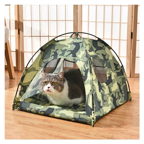 Tipi Zelt für Haustiere Haustier Hund Zelt Haus Blumen Druck Geschlossenen Katze Zelt Bett Innen Klapp Tragbare Komfortable Kätzchen Bett Zwinger for Kleine Haustiere (Color : L, Size : L) von HNEJA