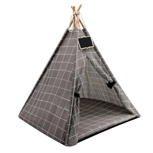 Tipi Zelt für Haustiere Haustier Zelt Haus Katze Bett Tragbare Hund Katze Tipi Tragbare Welpen Kätzchen Indoor Outdoor Zwinger for Haustier Katzen Zelt Kleine Tiere Bett (Color : Gray) von HNEJA