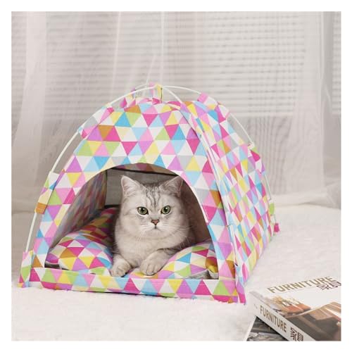 Tipi Zelt für Haustiere Haustier-Zeltbett, Katzenhausbedarf, Produkte, Zubehör, Möbel, Betten, Kätzchenzelte (Color : C, Size : L) von HNEJA