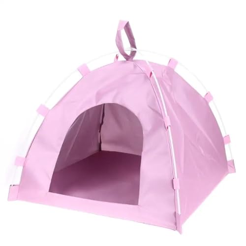 Tipi Zelt für Haustiere Tragbare Faltbare Haustier Hunde Käfig Zelt Outdoor Indoor Haus Zwinger for Katze Kleine Hund Welpen Tier Zimmer Katzen Nest Haus hundehütte (Color : Pink) von HNEJA