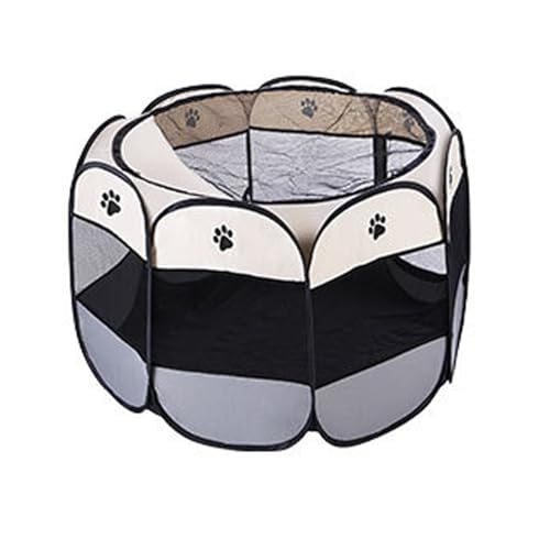 Tipi Zelt für Haustiere Tragbare Falten Haustier Zelt Hund Haus Achteckigen Käfig for Katze Zelt Welpen Zwinger Einfache Bedienung Zaun Im Freien Große Hunde Haus (Color : Gray, Size : M) von HNEJA