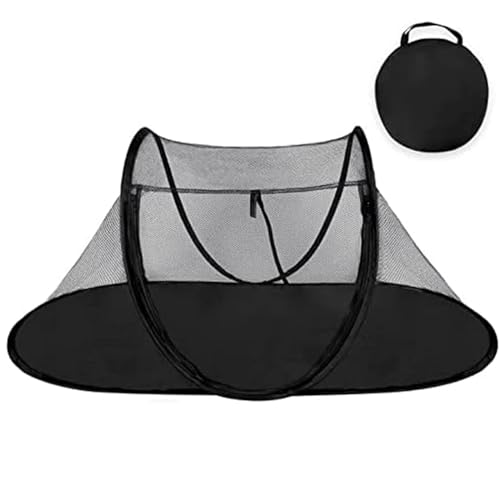 Tipi Zelt für Haustiere Tragbare Falten Haustier Zelt Hund Haus Katzen Kaninchen Käfig for Katze Zelt Welpen Zwinger Zaun Im Freien Große Hunde Haus Gehäuse (Color : Black) von HNEJA