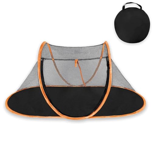 Tipi Zelt für Haustiere Tragbare Falten Haustier Zelt Katzen Hund Haus Haustier Käfig for Katze Zelt Laufstall Welpen Zwinger Einfache Bedienung Zaun Im Freien Hunde Haus (Color : Orange) von HNEJA