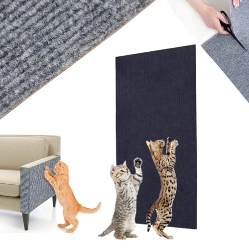 Asisumption Cat Scratching Mat - Protecting Furniture, 39.5/78.8/118.1in Cat Scratch Mat, Trimmable Self-Adhesive Cat Couch Protector, Climbing Cat Scratcher for Furniture (Dark Blue,15.7x78.8in) von HNFYSMQL