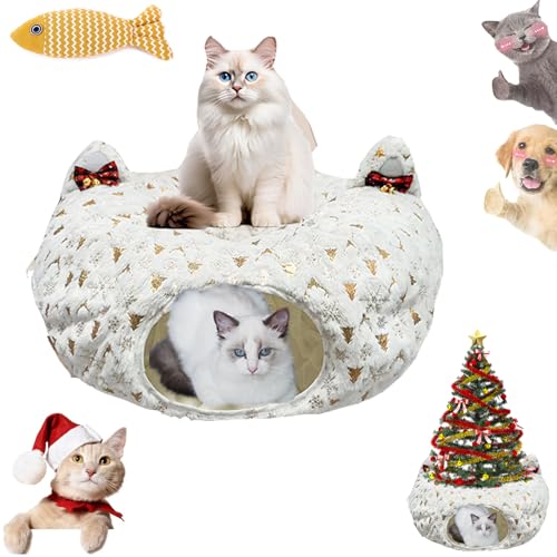 Katzentunnel Weihnachtsbaum, Runder Weihnachtsbaum FüR Katzen, Katzen Weihnachtsbaum, Katzentunnel Weihnachten Faltbar Einfache Montage, Geeignet FüR GroßE, MittelgroßE Und Kleine Katzen (05) von HNTKGME