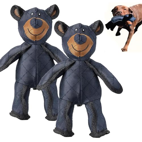 Unbreakable Bear, Unbreakable Bear Hundespielzeug, Quietschendes BäRen Kauspielzeug füR Hunde, DreifachnäHte und Kaufestes Nylon, Waschbares, Bissfestes HundebäRenspielzeug füR Starke Kauer (2pcs) von HNTKGME